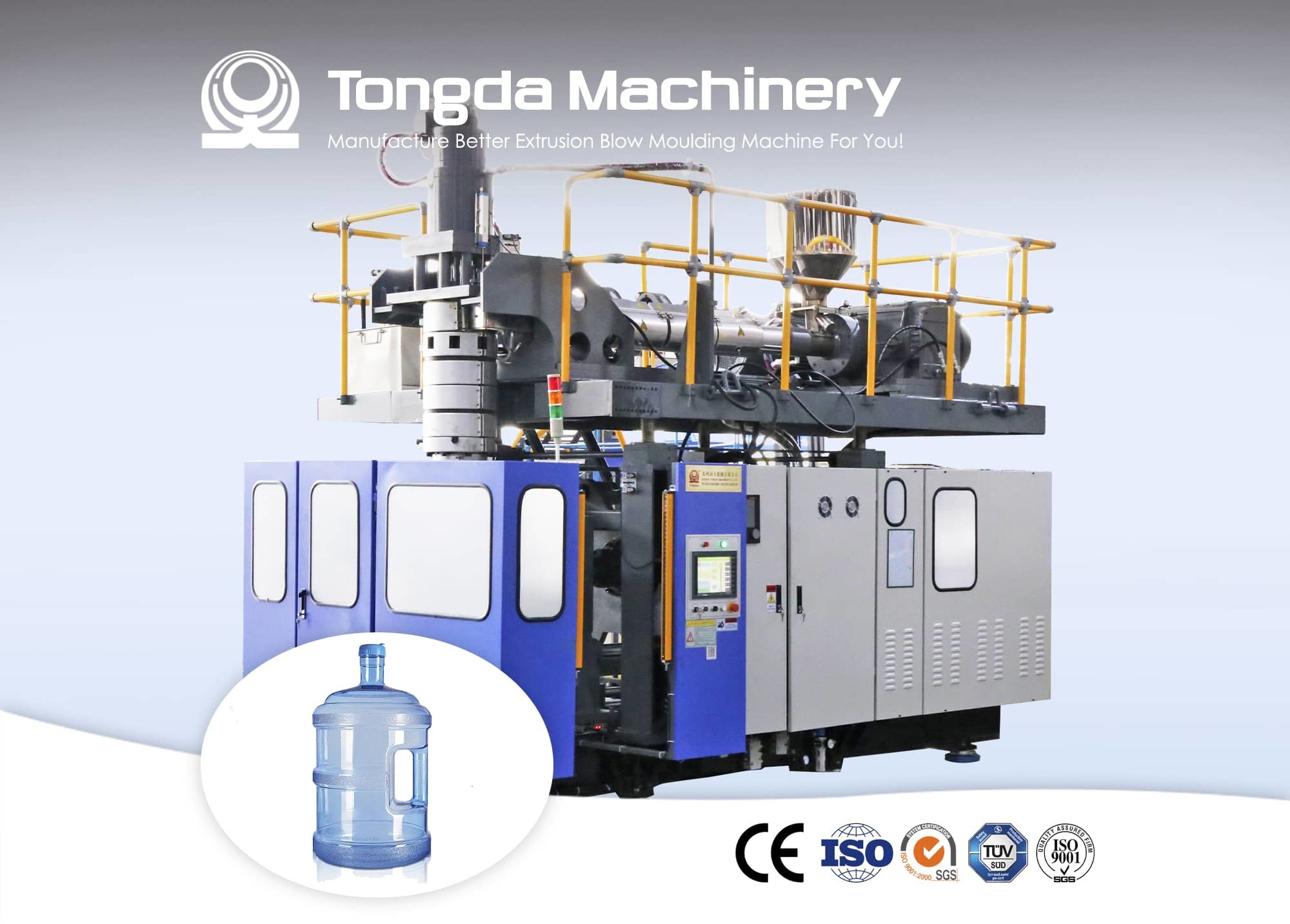 PC 5 Gallon Water Bottle Blow Molding Machine Single Station 106kW