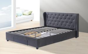 China Minimalist 160*200cm King Size Platform Bed Frame Four Drawers wholesale