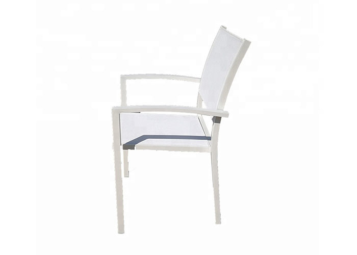 Eco Friendly Textilene Outdoor Foldable Chair Aluminum Stackable Patio Chairs