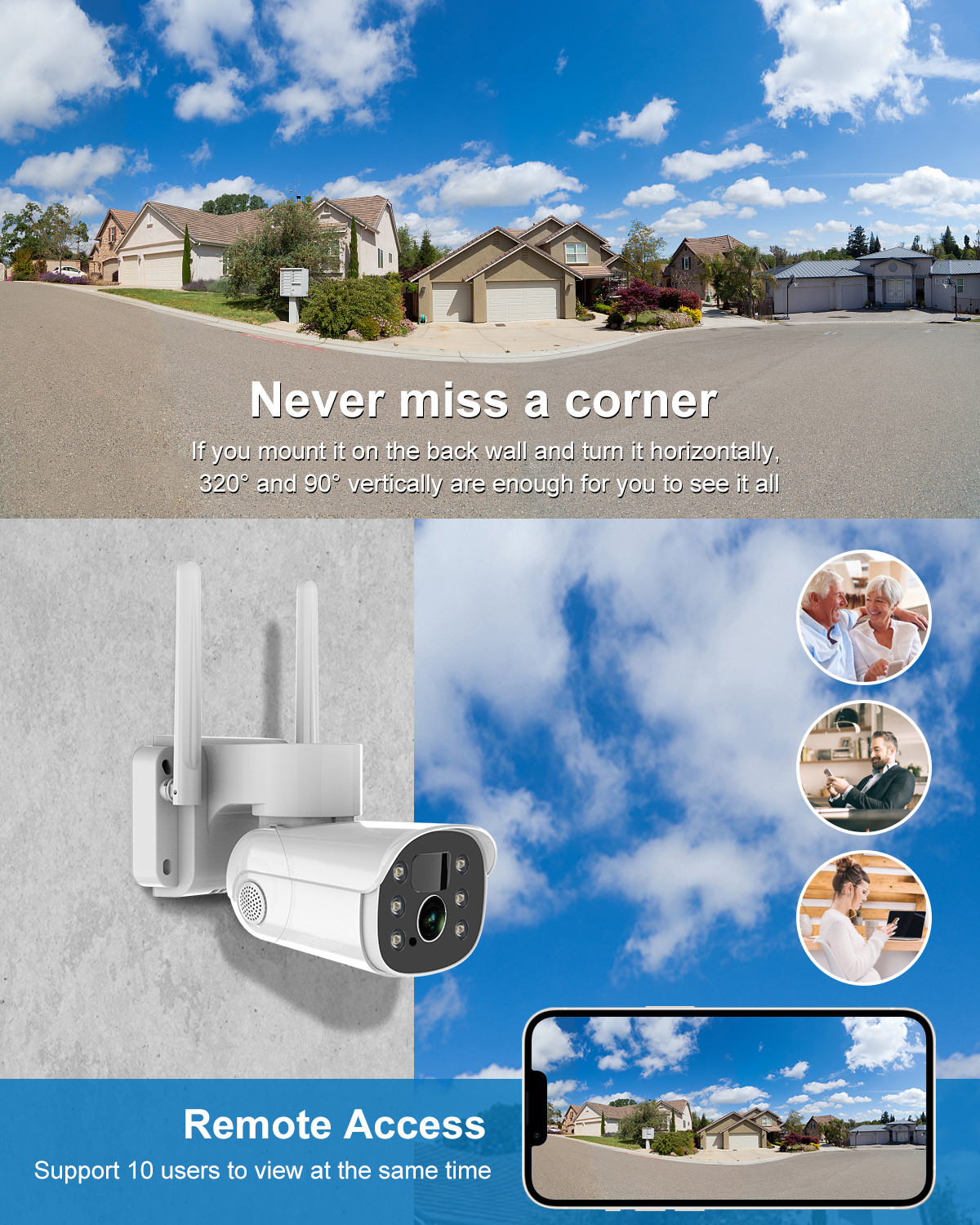 Glomarket Tuya Solar PTZ Camera Two-way Voice Intercom HD Support APP Control Outdoor Waterproof Smart Camera