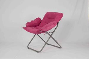 China Kids Rose Red Leisure Metal Folding Chairs With Heavy Duty Polyester Fabric wholesale
