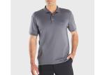 Breathable Slim fit Grey Men's Polo Shirts 100% Cotton Classic Custom Size