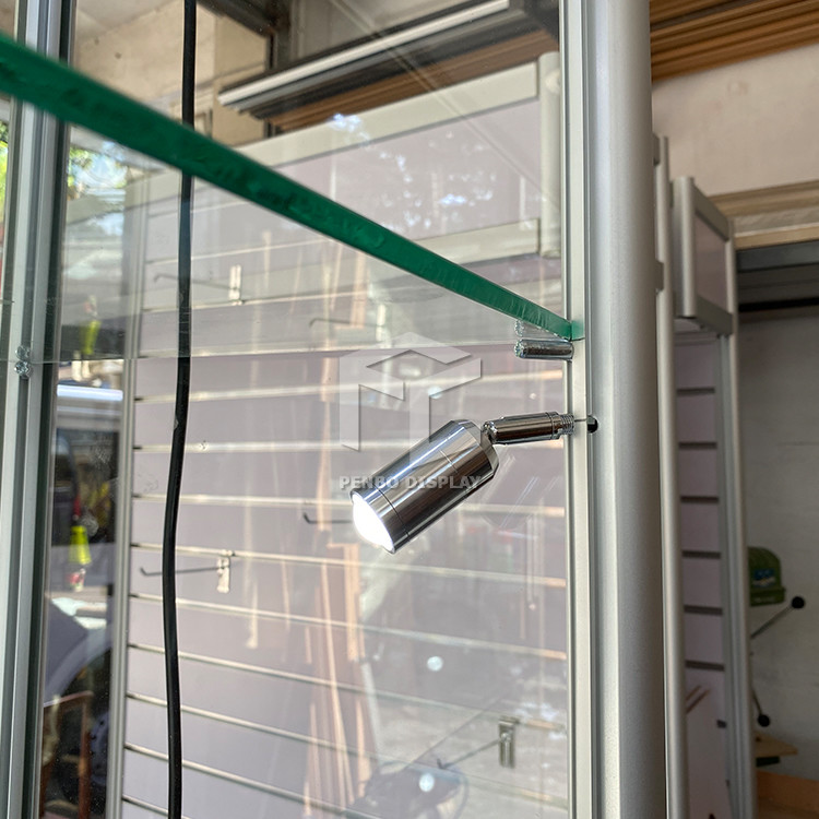 2000mm High Lockable Clear Glass Display Showcase Cabinet 20KG Per Shelves