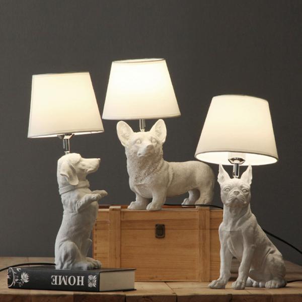 Danish Designer Table Lamp Resin Pet Dog Table Lamps For Living Room Bedroom