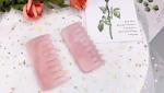 Massager Rose Quartz Jade Gua Sha Comb 21cm Length
