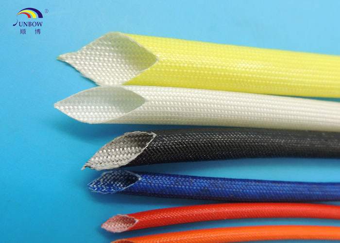 F Class 155℃ AC Motors Braided Fiberglass Sleeve 155℃ High Temperature With Acrylic Resin Cover