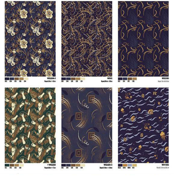 Chinese style flower printed wall to wall carpet