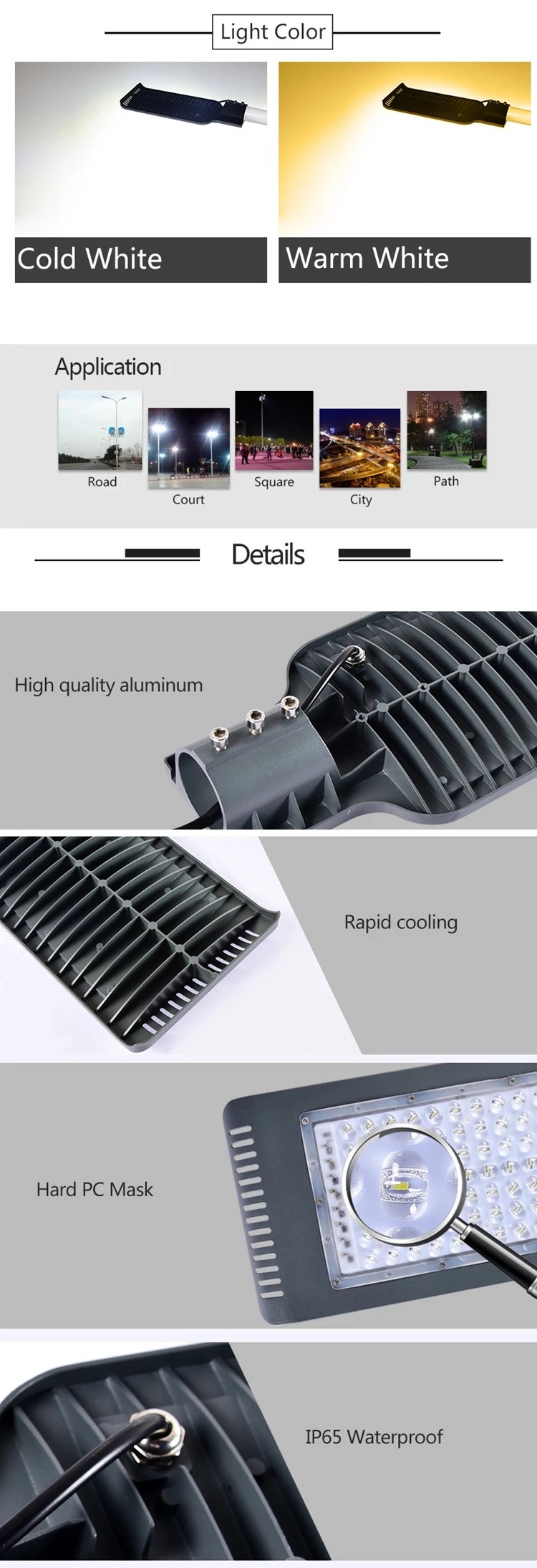 Outdoor Explosion Proof Street Light , SMD Waterproof IP65 Garden Street Light 50 Watt