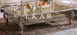 Living Room Wooden Carved Square Gold Luxury Antique Wood Coffee Table LS-A101J