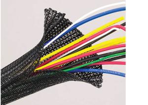 China Material PET Self Closing Braided Wrap , Flexible Braided Wire Covering For Cable wholesale