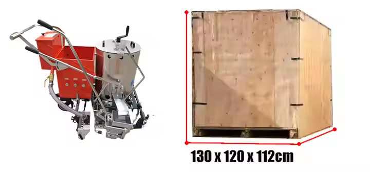 Hand Push Thermoplastic Road Marking Machine With High Capacity 100kg Tanks And Plug-in Manually Mixer Devices