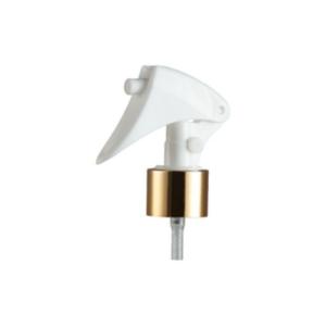 China Plastic Mini Trigger Sprayer with Golden Aluminum Collar wholesale