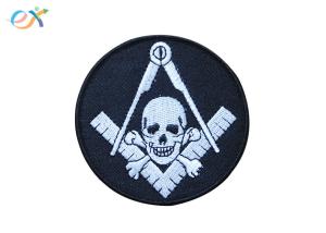 China Polyester Background Material Motorcycle Leather Vest Patches Skull Shape wholesale