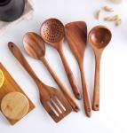 Customized Logo Teak Kitchen Wooden Utensils Six-Piece Jujube Spatula
