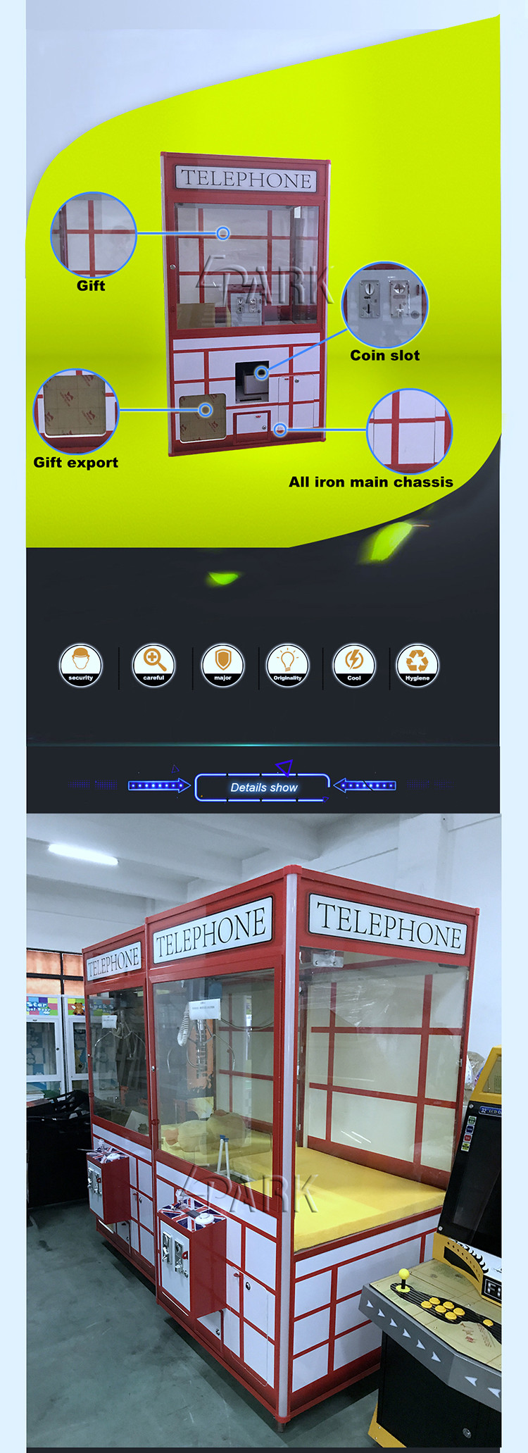 Entertainment Claw Crane Vending Machine Luxury And Atttractive