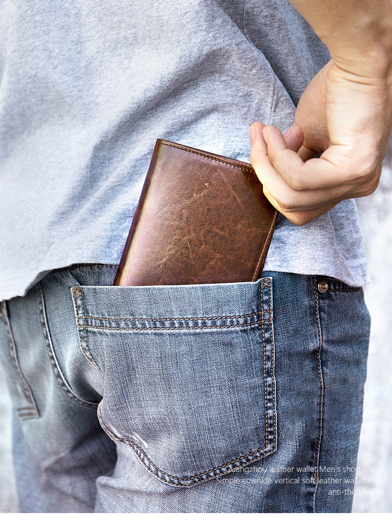 Multi-function Card Holder Genuine Leather Wallet for Men Daily Used from Minibook