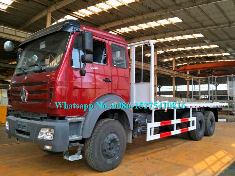 White color Beiben 6x6 2634PZ 30Ton 340hp 10 wheeler Cross country Container Flat Bed Truck for DR CONGO