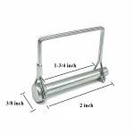 1/4'' Round Wire Lock Pin Carbon Steel White Zinc Effective Length 1-3/4'' For