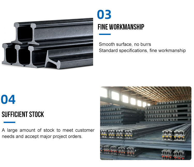 15kg 22kg 30kg 40kg 9-25m Light Steel Rail Railroad Steel Rail South African Standard