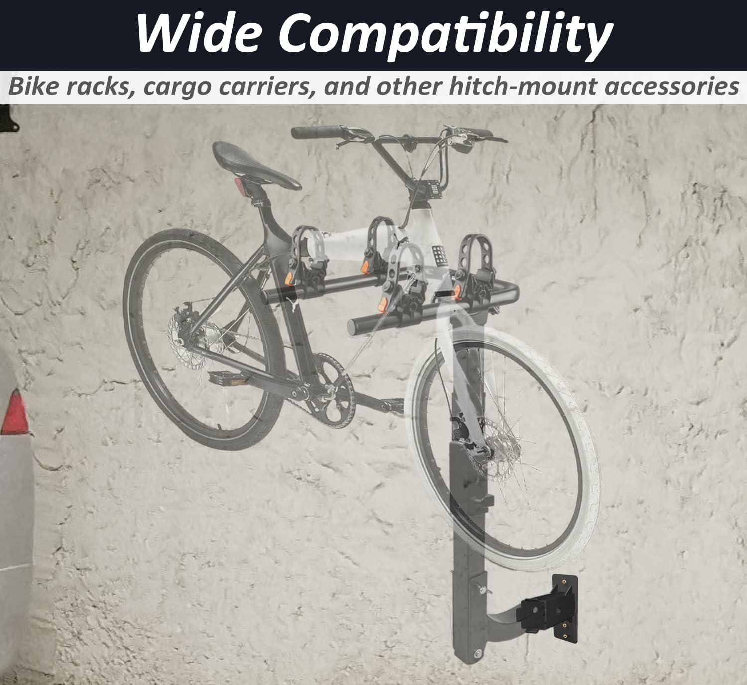 Load Capacity 50kg Hitch Wall Mount Bike Rack Trailer Hitch Carrier Storage Bracket