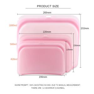 China 3 Pack Silicone Food Storage Bags Dishwasher And Microwave Safe wholesale