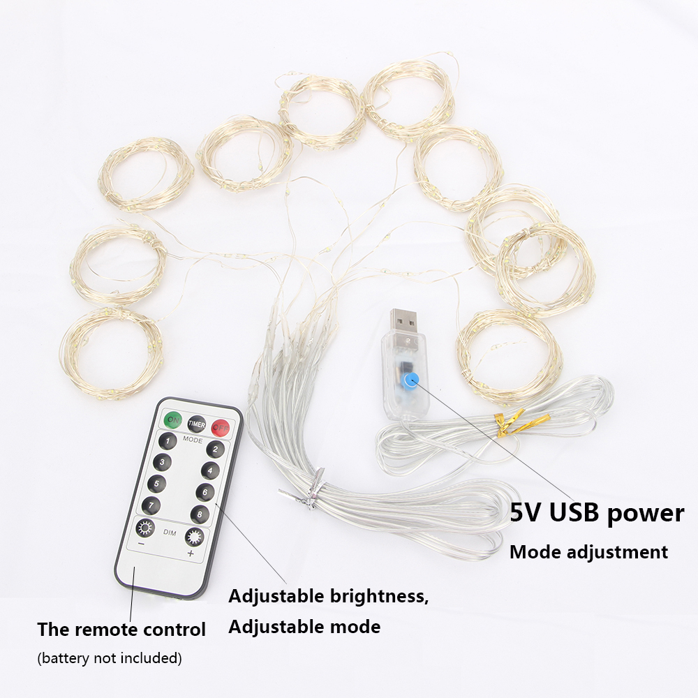 3M LED String Light Remote Control USB Garland Curtain Lamp Bedroom Fairy Wedding Christmas Decoration Supplies Holiday
