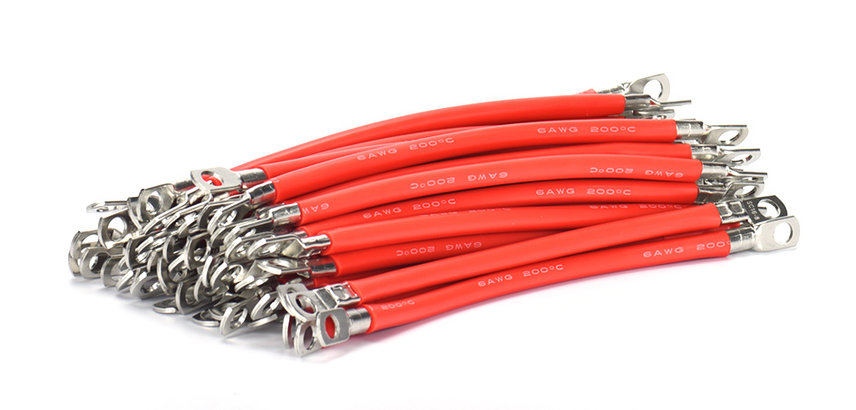 10AWG Battery Terminal Cables 20cm 30cm 40cm Super Soft Silicone With Lug