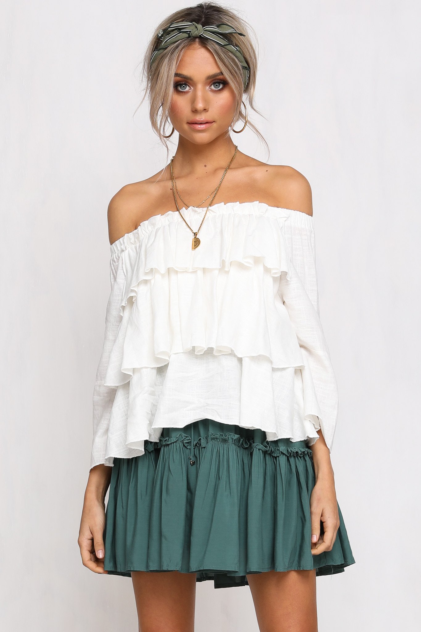 Womens Tops Blouses 2018 Off Shoulder Ruffle Top In White