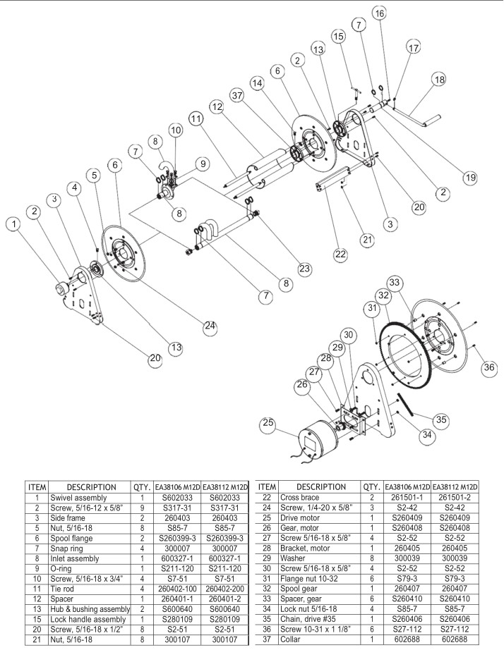 Heavy Duty 115 V AC Motor Driven 100 ft. Hose Reel,Steel / Customized Stainless Steel Water Cable Reels