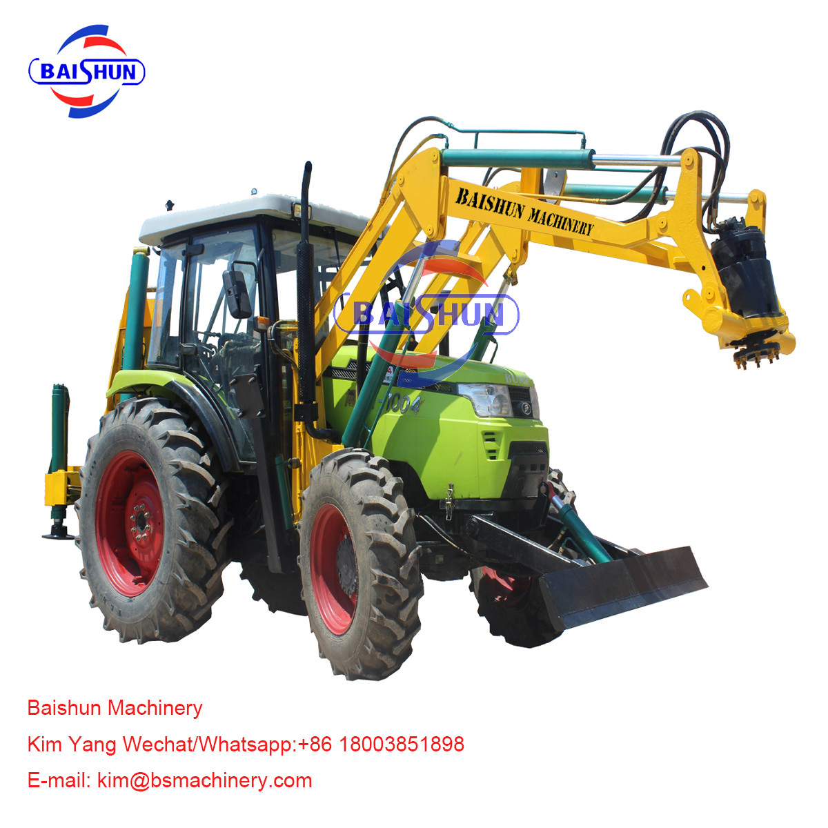 Tractor Mounted Piling Pole Erection Machine For Pole Erecting And Digging Application