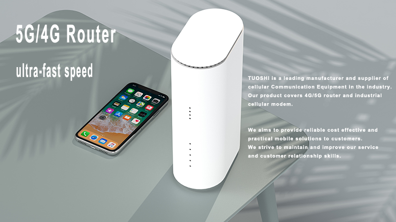 TUOSHI 5G WiFi 6 Mobile Hotspot Router 100/1000mbps Wire Ethernet LAN Dual SIM