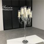 9 Arms 95cm Tall Crystal Glass Candelabras Acrylic Crystal Candle Holder