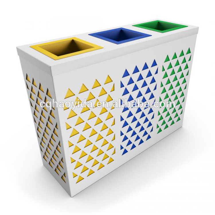 Multicolored 24L Galvanized Steel Garbage Can