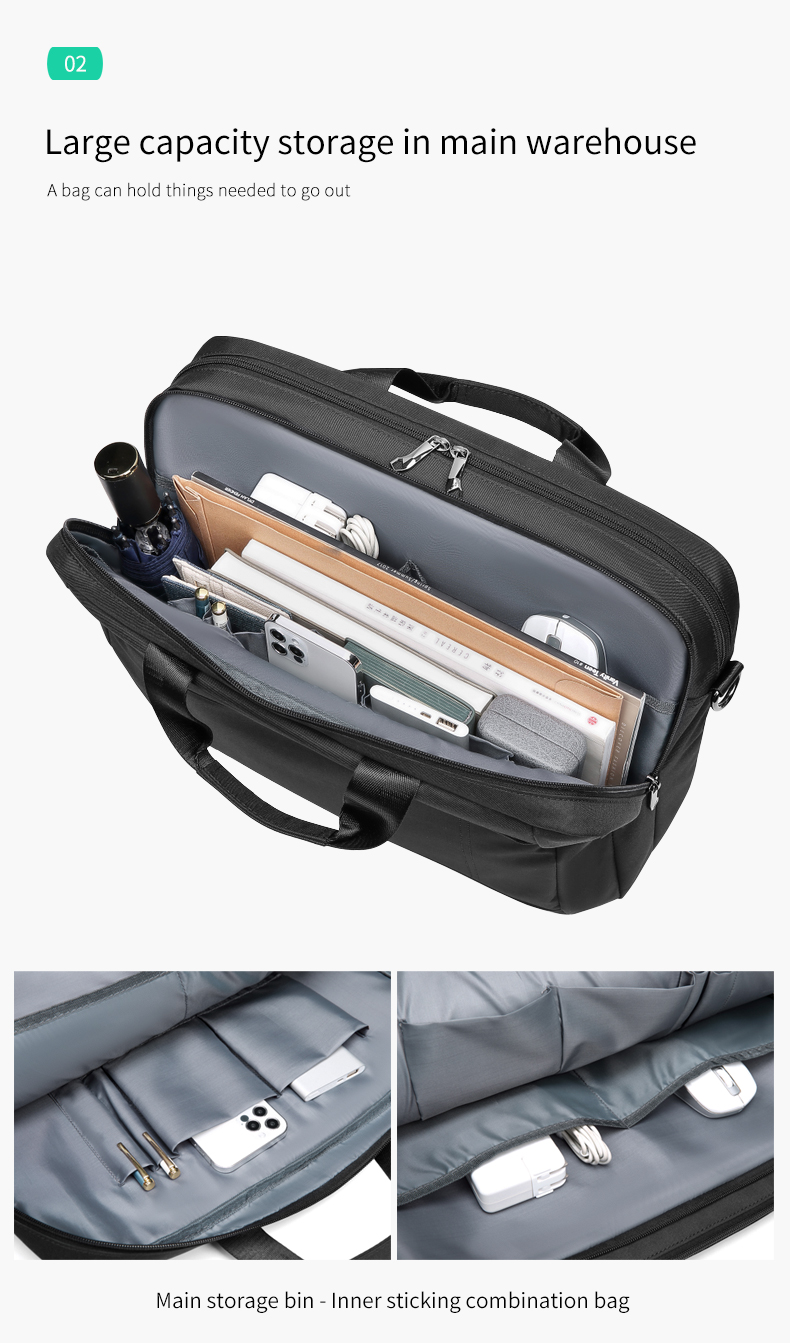 OEM/ODM Business Casual Briefcase Mens Leather Business Bags Rainproof