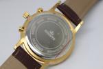 Stainless Steel Back Watch / Genuine Leather Watch With Power Reserve , Logo