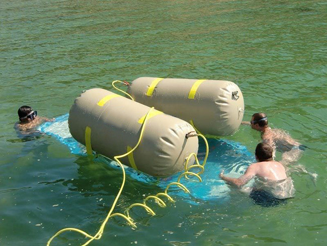 Cylindrical Underwater Lift Bags Marine Salvage Airbags Inflatable Air Lift Bag
