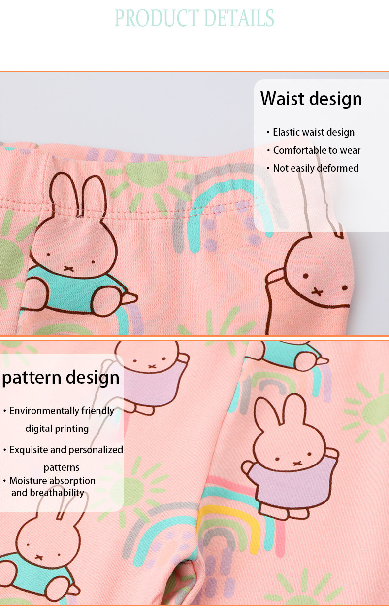 Pink Full Print Knitted Autumn Junior Girls' Pants Pants and Leggings