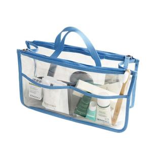 China Biodegradable Pvc Zipper Pouch , Transparent Cosmetic Bag Easy Cleaning wholesale