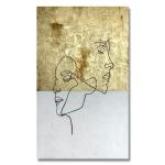 Gold Foil Oil Painting Realist Hand Painted Figure Line Decoration Art for Home