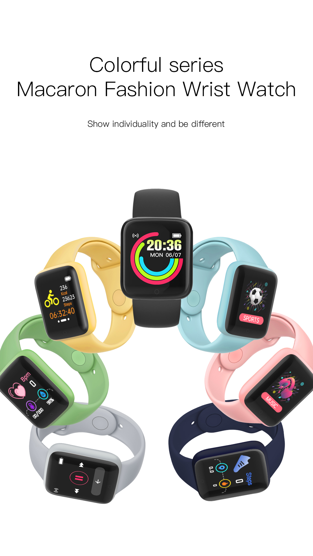 50mah Plastic Women Fitness Smartwatch 1.44" IPS USB Charging