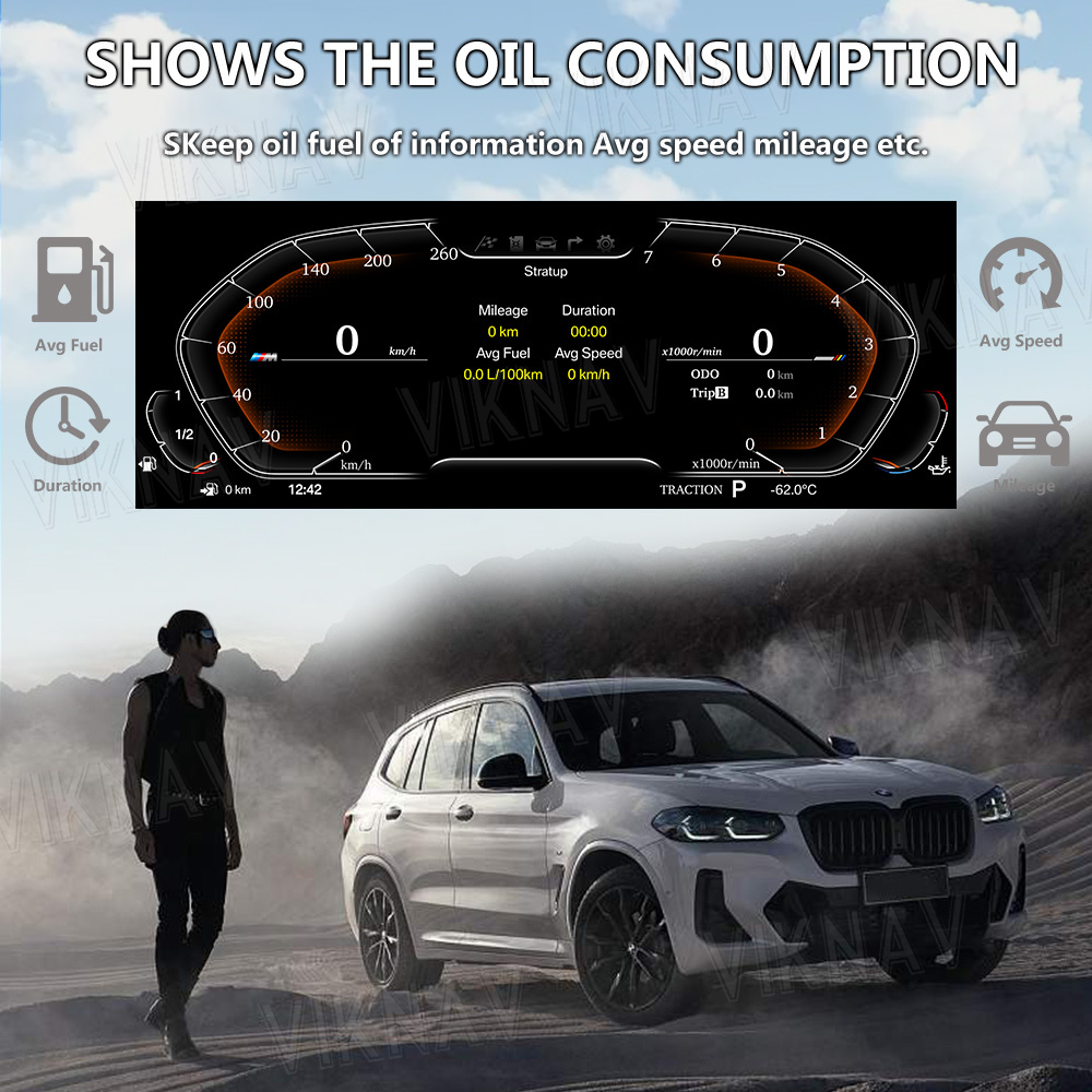Viknav For BMW X1 X2 1Series 2Series (2013-2022) 12.3 inch instrument cluster replacement linux digital gauge screen