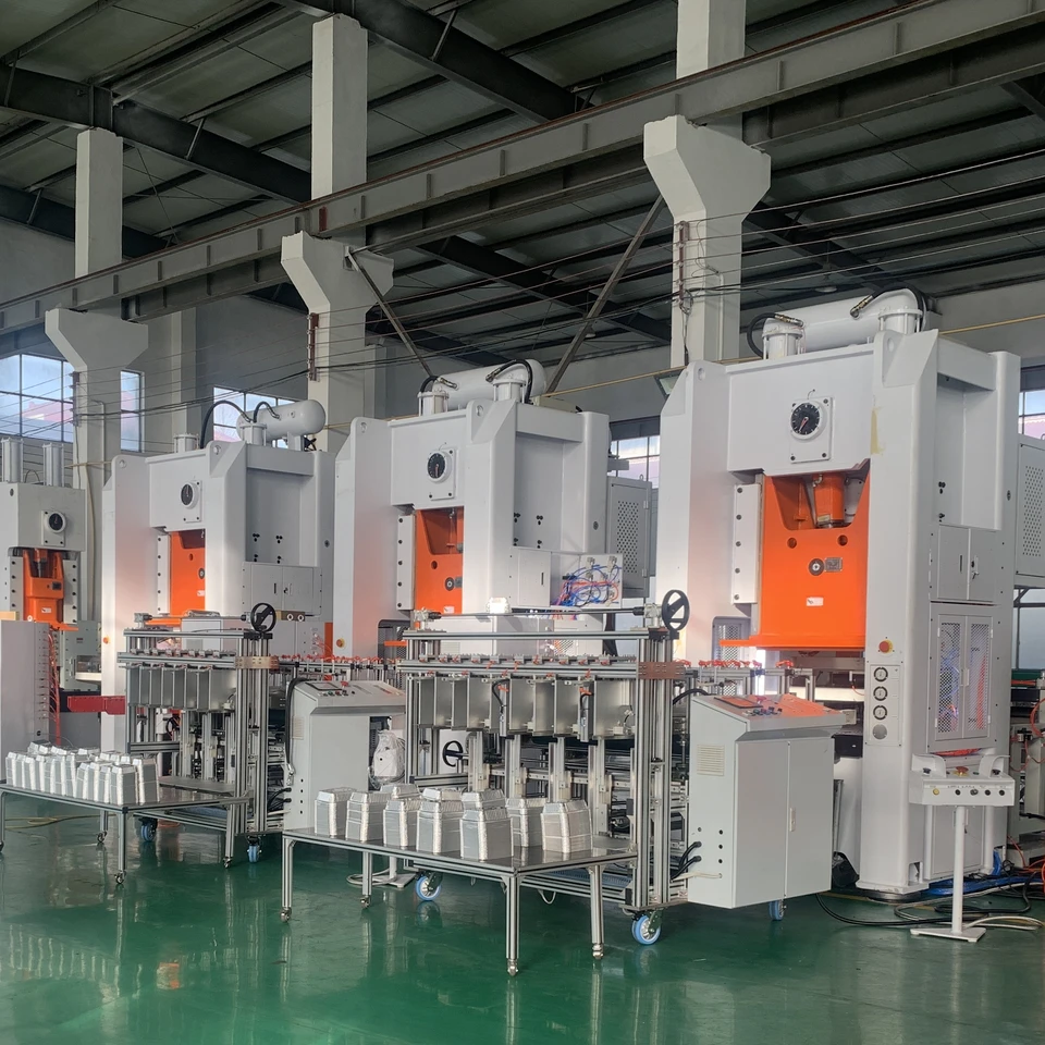 Siemens Motor Disposable Aluminum Foil Food Container Punching Machine Automatic High Speed