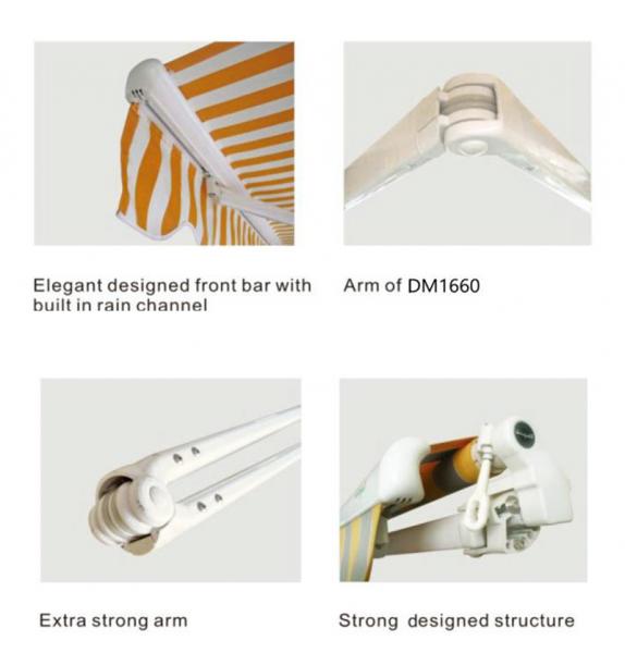 Automatic Aluminum Waterproof Semi- Cassette Balcony Retractable Outdoor Awning