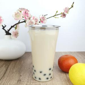 China 400ml Clear Juice Storage Bottles With Snap Lids Food Grade Beverage Containers wholesale