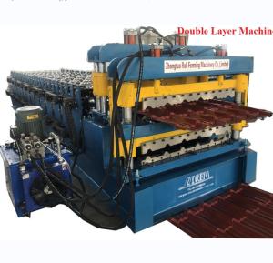 China Double Layer Roofing Corrugated Sheet Roll Forming Machine / Steel Roofing Machine wholesale