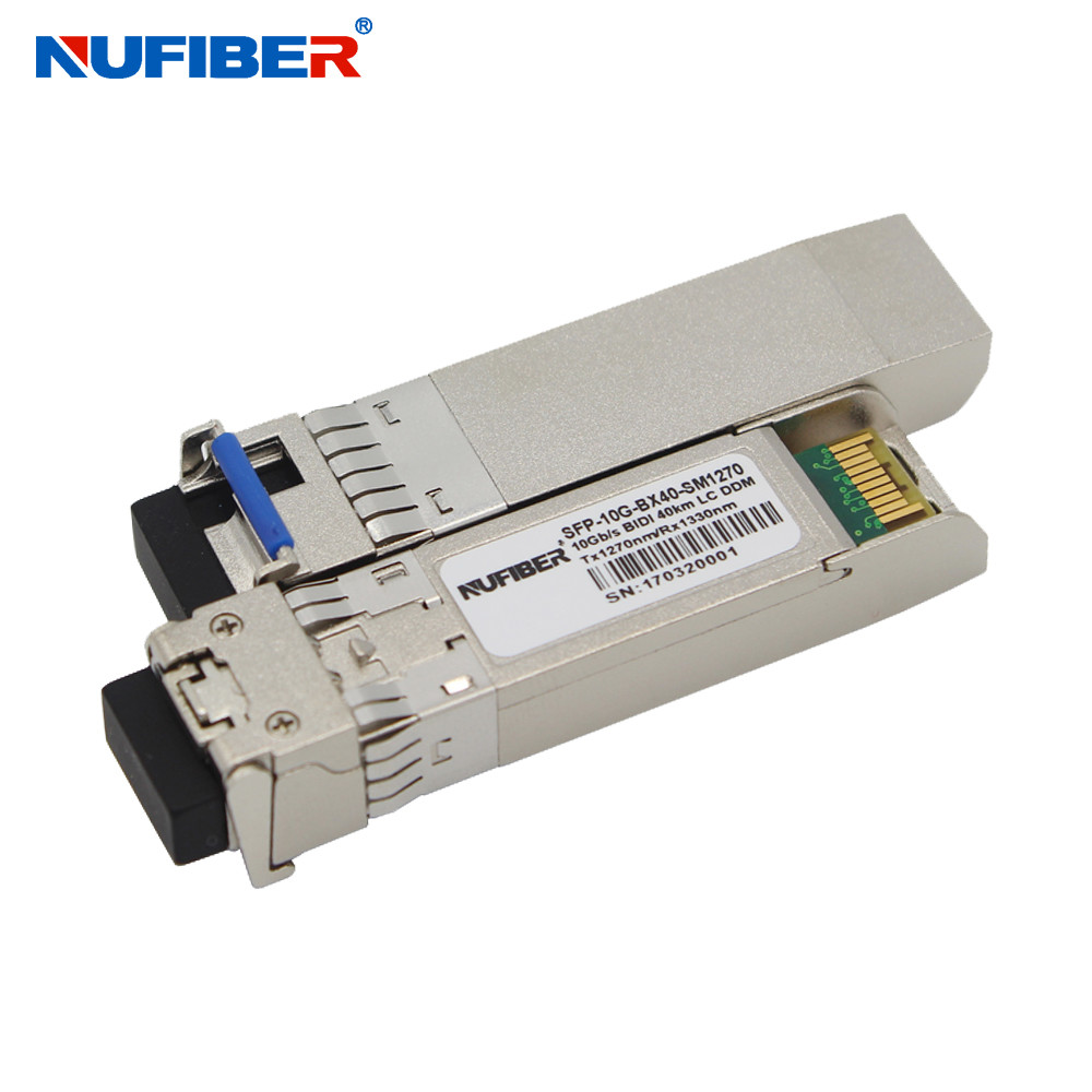 1270 / 1330nm TX RX 20km 10G SFP Module , WDM Single Mode 10G SFP Bidi Transceiver