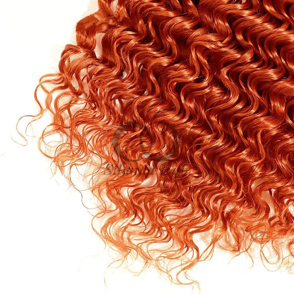 Ginger Orange Deep Wave Remy Human Hair Bundles Sew In Weave Bundles Brazilian Bundle Deals