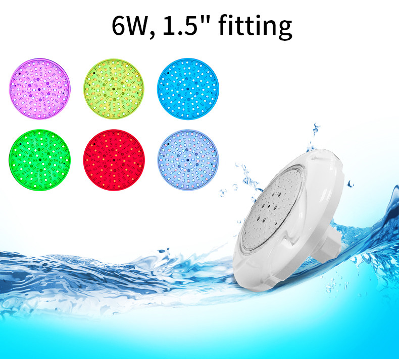 Durable 6W RGB LED Swimming Pool Light , Multicolor Inground LED Pool Light Fixture