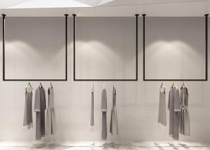 China Pensile Style Clothing Display Rack , Retail Store Fixtures Iron Baking Material wholesale