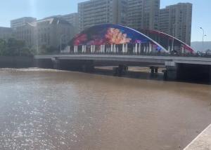 China 2R2G2B 7200CD/sqm Transparent Advertising LED Screen Full Waterproof DC36V wholesale